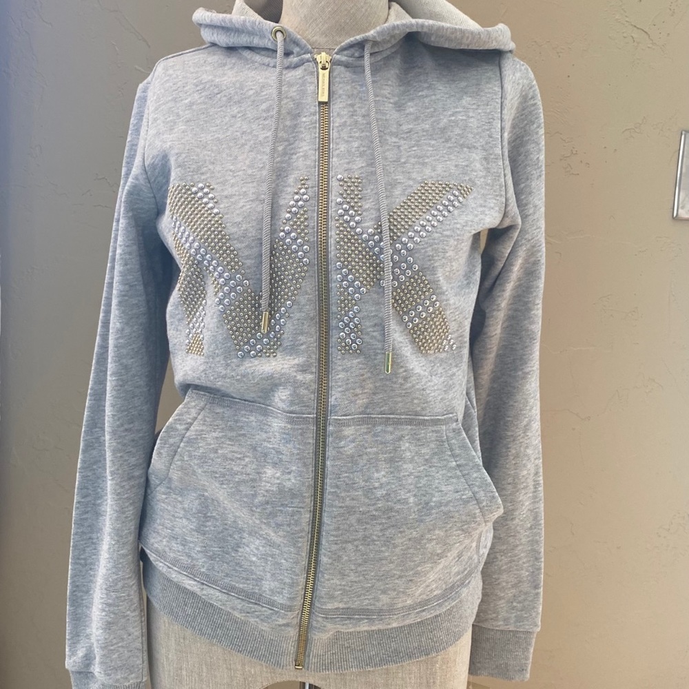 NWT MK Studded Zip-Up Hoodie